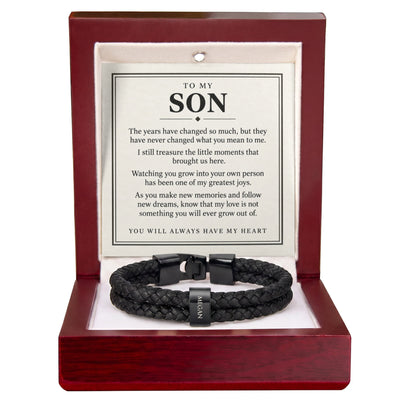 Load image into Gallery viewer, To My Son Personalized Name Bracelet - You Will Always Have My Heart
