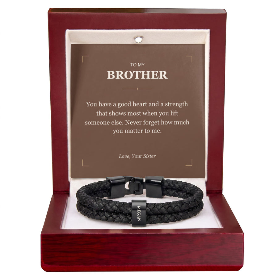 To My Brother, Your Good Heart - Personalized Name Bracelet