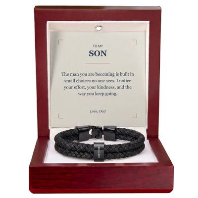 Load image into Gallery viewer, To My Son, The Man You Are Becoming - Personalized Name Bracelet

