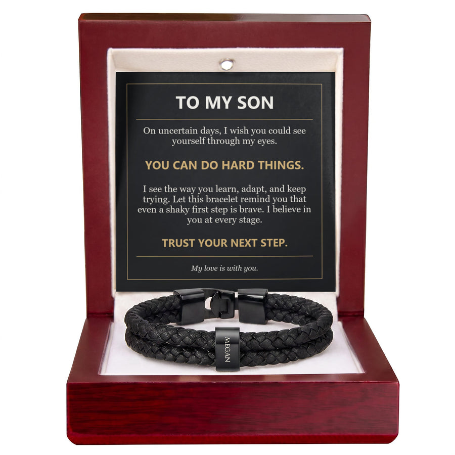 To My Son, You Can Do Hard Things - Personalized Name Bracelet