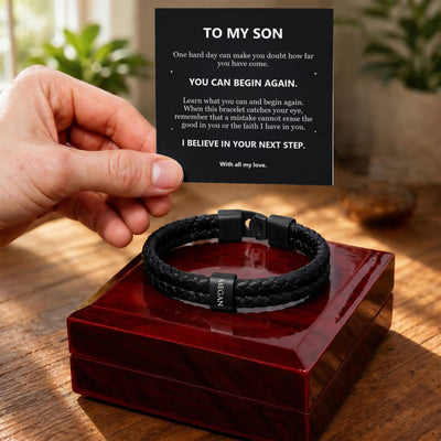 Load image into Gallery viewer, To My Son Bracelet – Believe in Your Next Step
