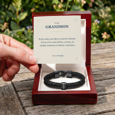 Load image into Gallery viewer, To My Grandson, I Am Here for You - Personalized Name Bracelet

