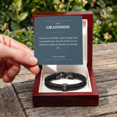 Load image into Gallery viewer, To My Grandson, You Already Make Me Proud - Personalized Name Bracelet
