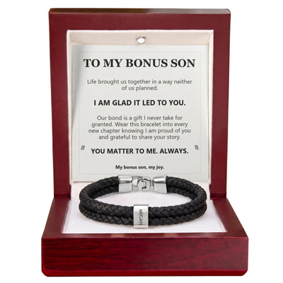 Load image into Gallery viewer, To My Bonus Son, I Am Glad It Led to You - Personalized Name Bracelet
