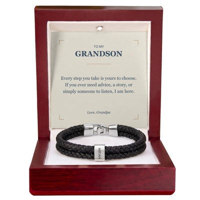 Load image into Gallery viewer, To My Grandson, I Am Here for You - Personalized Name Bracelet
