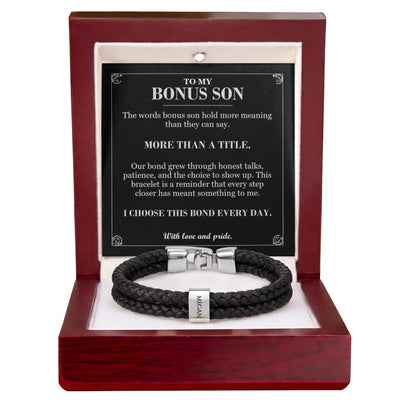 Load image into Gallery viewer, To My Bonus Son, More Than a Title - Personalized Name Bracelet
