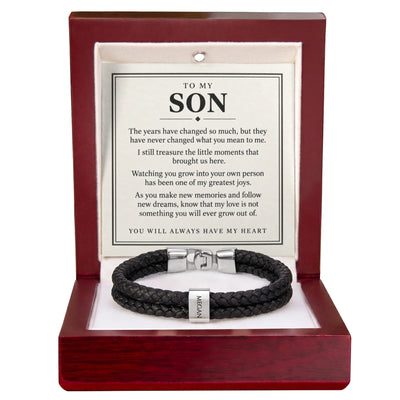 Load image into Gallery viewer, To My Son Personalized Name Bracelet - You Will Always Have My Heart

