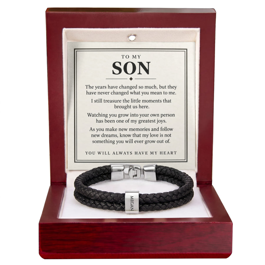 To My Son Personalized Name Bracelet - You Will Always Have My Heart