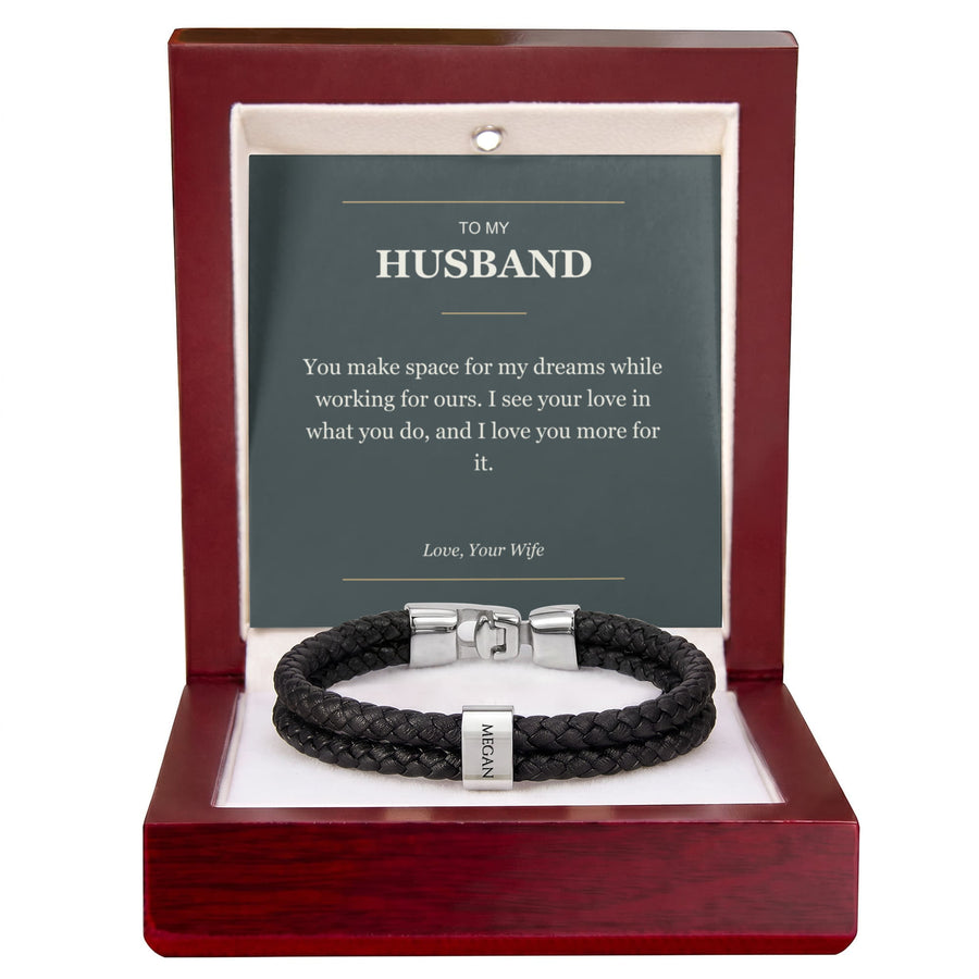To My Husband, The Dreams We Share - Personalized Name Bracelet