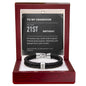 To My Grandson 21st Birthday Men's Personalized Name Bracelet from Grandma