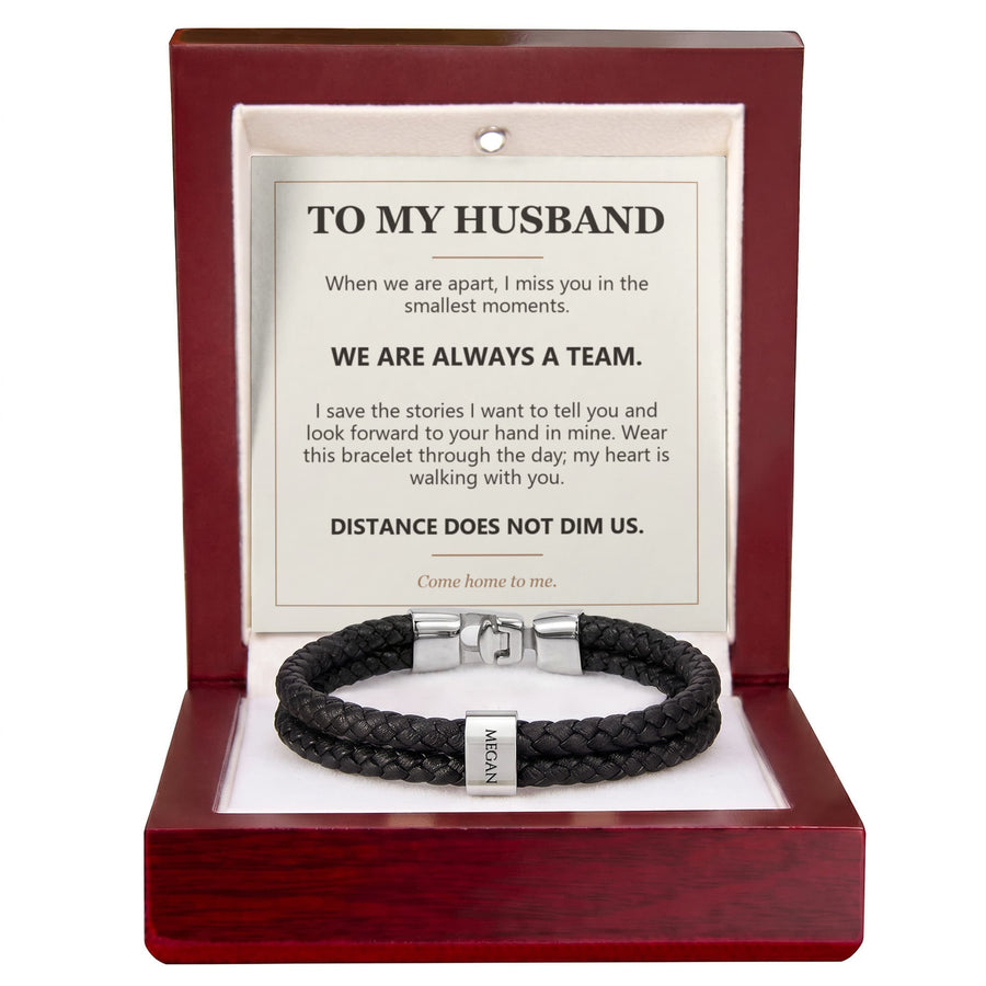 To My Husband, We Are Always a Team - Personalized Name Bracelet