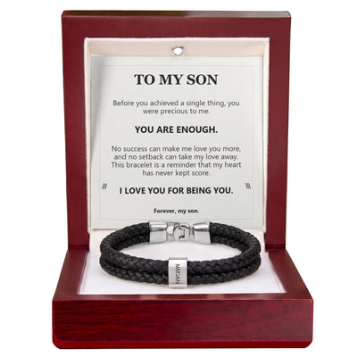 Load image into Gallery viewer, To My Son, You Are Enough - Personalized Name Bracelet
