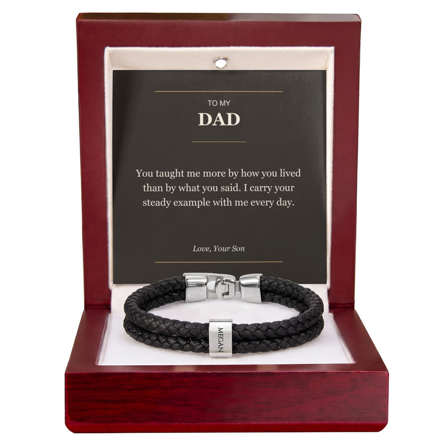 To My Dad, Your Steady Example - Personalized Name Bracelet