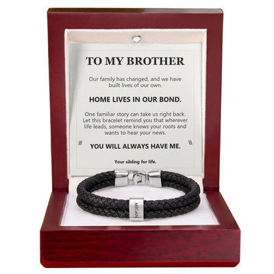 Load image into Gallery viewer, To My Brother, Home Lives in Our Bond - Personalized Name Bracelet

