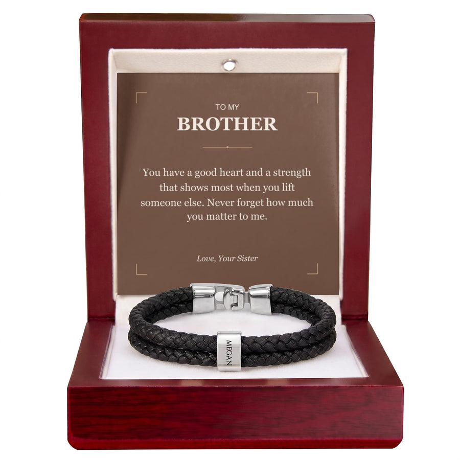 To My Brother, Your Good Heart - Personalized Name Bracelet