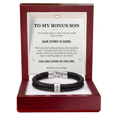 Load image into Gallery viewer, To My Bonus Son, Our Story Is Ours - Personalized Name Bracelet
