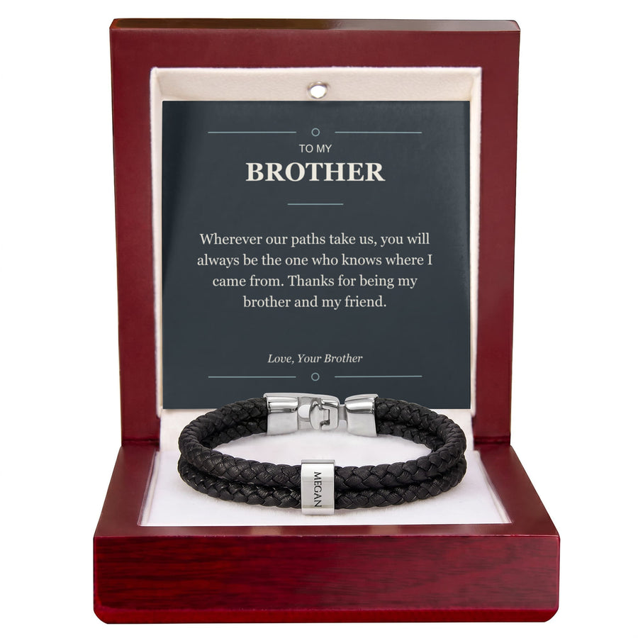 To My Brother, My Brother and My Friend - Personalized Name Bracelet