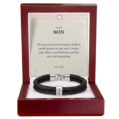 Load image into Gallery viewer, To My Son, The Man You Are Becoming - Personalized Name Bracelet
