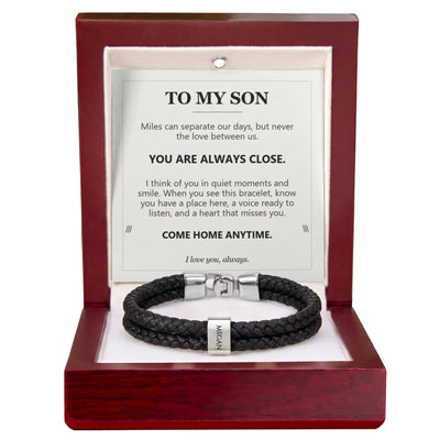 Load image into Gallery viewer, To My Son, You Are Always Close - Personalized Name Bracelet
