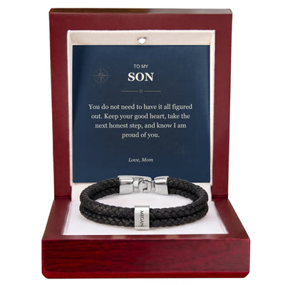 Load image into Gallery viewer, To My Son, Proud of Your Next Step - Personalized Name Bracelet
