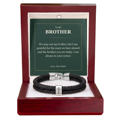 Load image into Gallery viewer, To My Brother, Always in Your Corner - Personalized Name Bracelet
