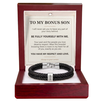 Load image into Gallery viewer, To My Bonus Son, Be Fully Yourself with Me - Personalized Name Bracelet
