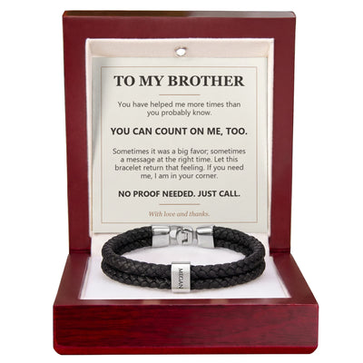Load image into Gallery viewer, To My Brother, You Can Count on Me Too - Personalized Name Bracelet
