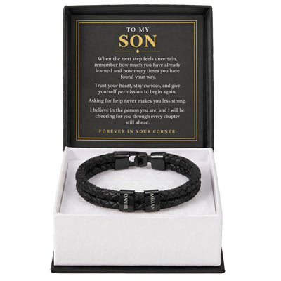 Load image into Gallery viewer, To My Son Personalized Name Bracelet - Forever in Your Corner

