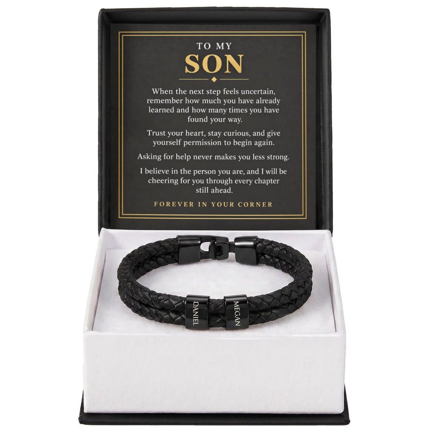 To My Son Personalized Name Bracelet - Forever in Your Corner