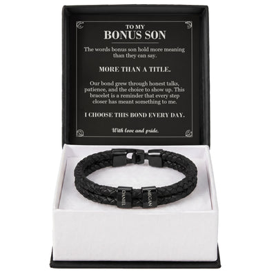 Load image into Gallery viewer, To My Bonus Son, More Than a Title - Personalized Name Bracelet

