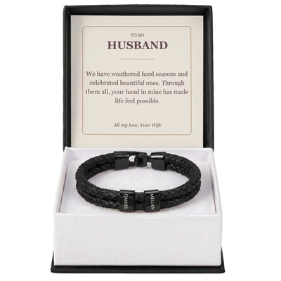 Load image into Gallery viewer, To My Husband, Through Every Season - Personalized Name Bracelet
