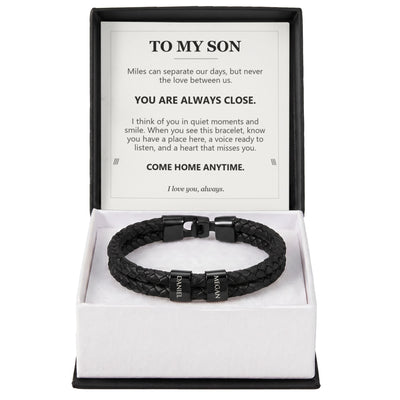Load image into Gallery viewer, To My Son, You Are Always Close - Personalized Name Bracelet
