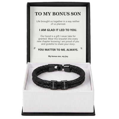 Load image into Gallery viewer, To My Bonus Son, I Am Glad It Led to You - Personalized Name Bracelet

