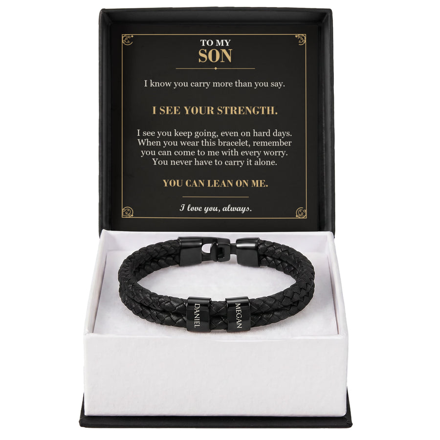 To My Son, I See Your Strength - Personalized Name Bracelet