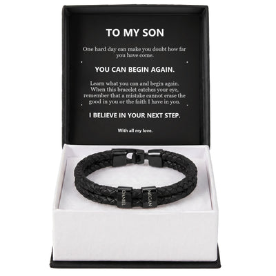 Load image into Gallery viewer, To My Son Bracelet – Believe in Your Next Step
