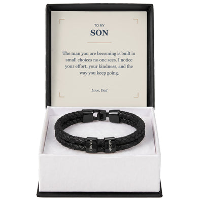 Load image into Gallery viewer, To My Son, The Man You Are Becoming - Personalized Name Bracelet
