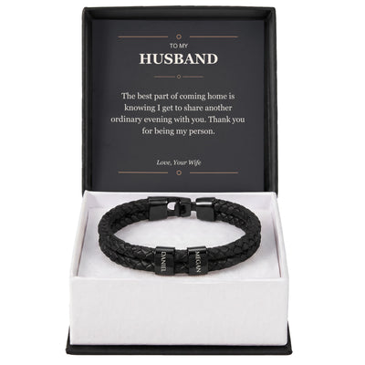 Load image into Gallery viewer, To My Husband, Thank You for Being My Person - Personalized Name Bracelet
