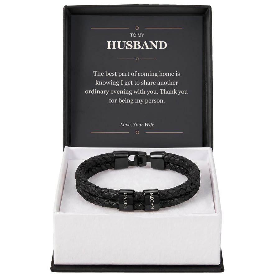 To My Husband, Thank You for Being My Person - Personalized Name Bracelet