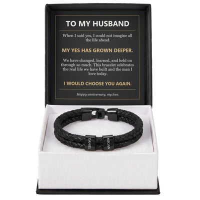 Load image into Gallery viewer, To My Husband, I Would Choose You Again - Personalized Name Bracelet
