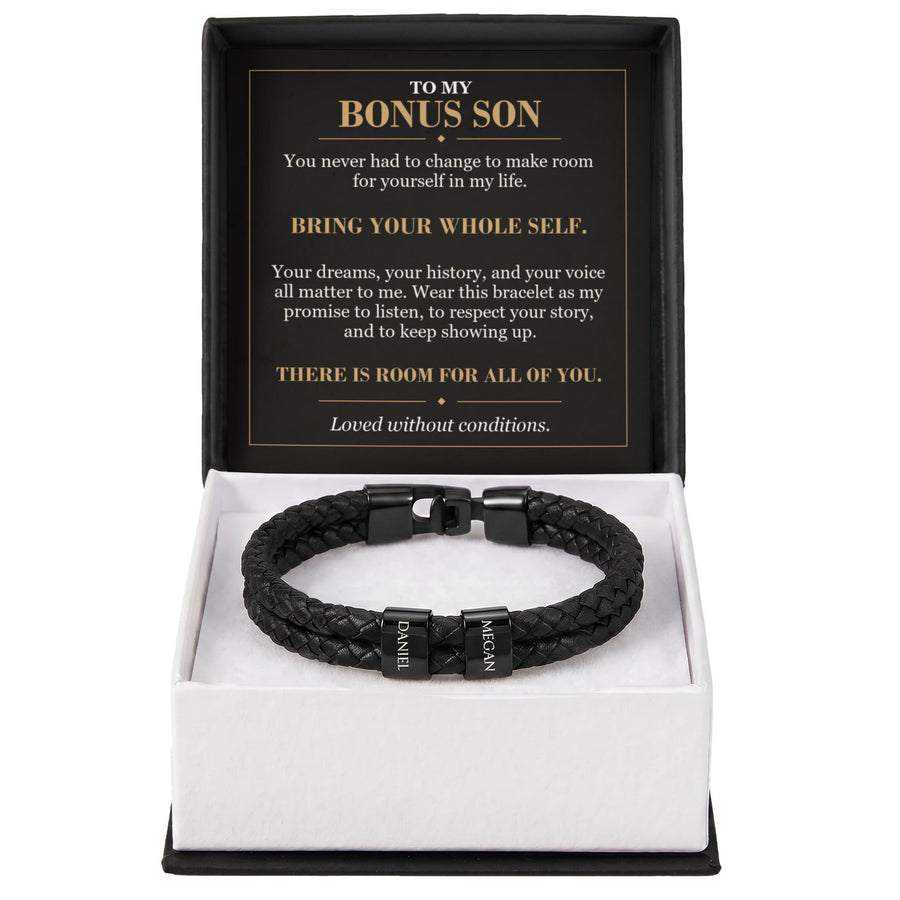 To My Bonus Son, Bring Your Whole Self - Personalized Name Bracelet