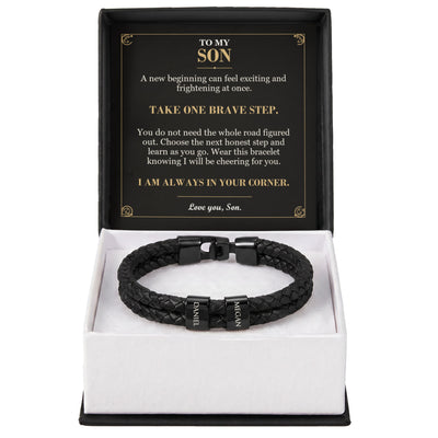 Load image into Gallery viewer, To My Son, Take One Brave Step - Personalized Name Bracelet
