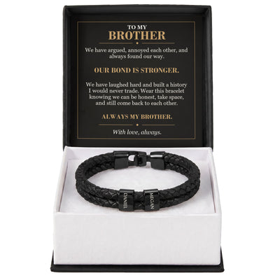 Load image into Gallery viewer, To My Brother, Our Bond Is Stronger - Personalized Name Bracelet
