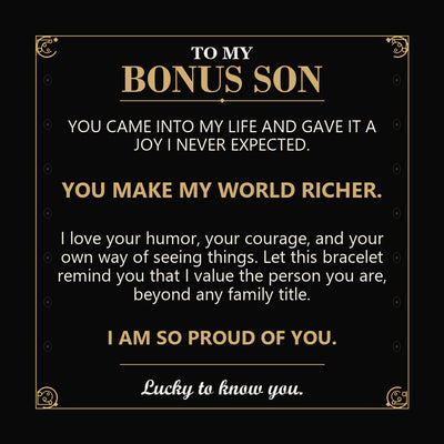 Load image into Gallery viewer, To My Bonus Son, You Make My World Richer - Personalized Name Bracelet
