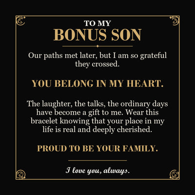 Load image into Gallery viewer, To My Bonus Son, You Belong in My Heart - Personalized Name Bracelet
