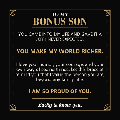 Load image into Gallery viewer, To My Bonus Son, You Make My World Richer - Personalized Name Bracelet
