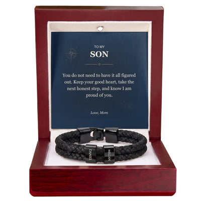 Load image into Gallery viewer, To My Son, Proud of Your Next Step - Personalized Name Bracelet
