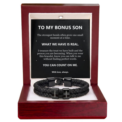 Load image into Gallery viewer, To My Bonus Son, What We Have Is Real - Personalized Name Bracelet
