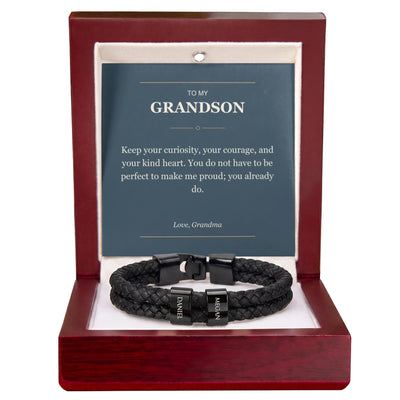 Load image into Gallery viewer, To My Grandson, You Already Make Me Proud - Personalized Name Bracelet
