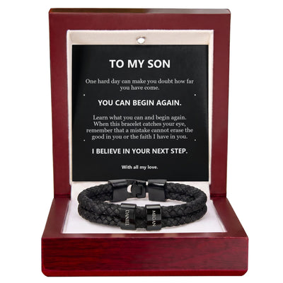 Load image into Gallery viewer, To My Son Bracelet – Believe in Your Next Step
