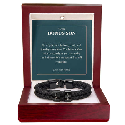Load image into Gallery viewer, To My Bonus Son, You Belong With Us - Personalized Name Bracelet
